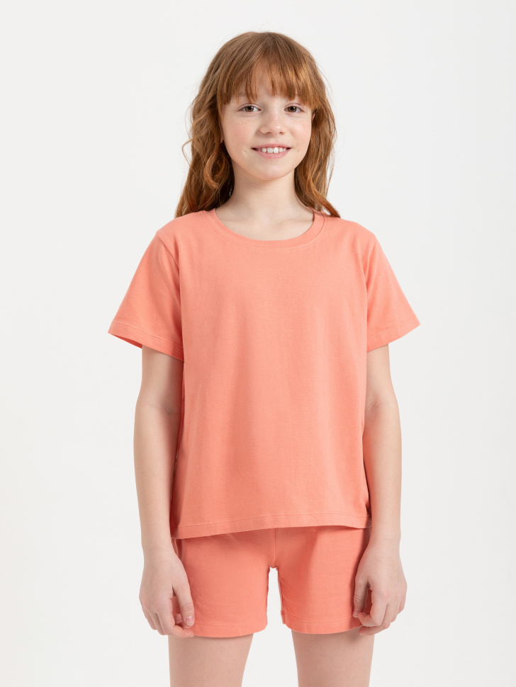 Трикотажная пижама для девочек (оранжевый, 134-140 (10-11 YEARS)) sela 4603374535817 - фото 4