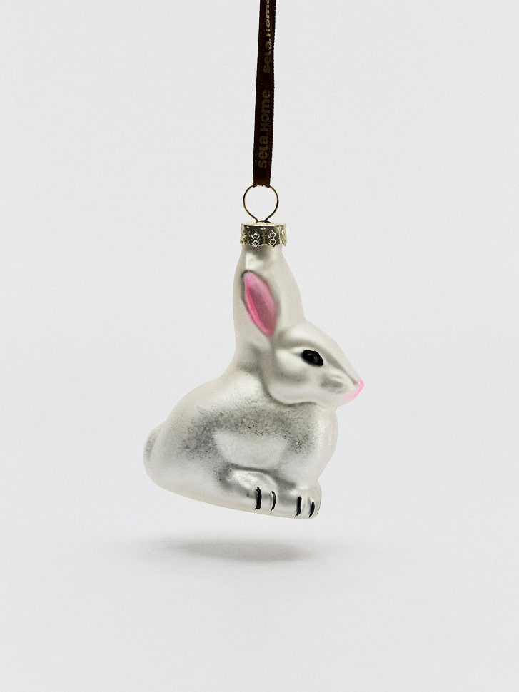 Елочное украшение из стекла, серебристый, розовый, арт. eul-001