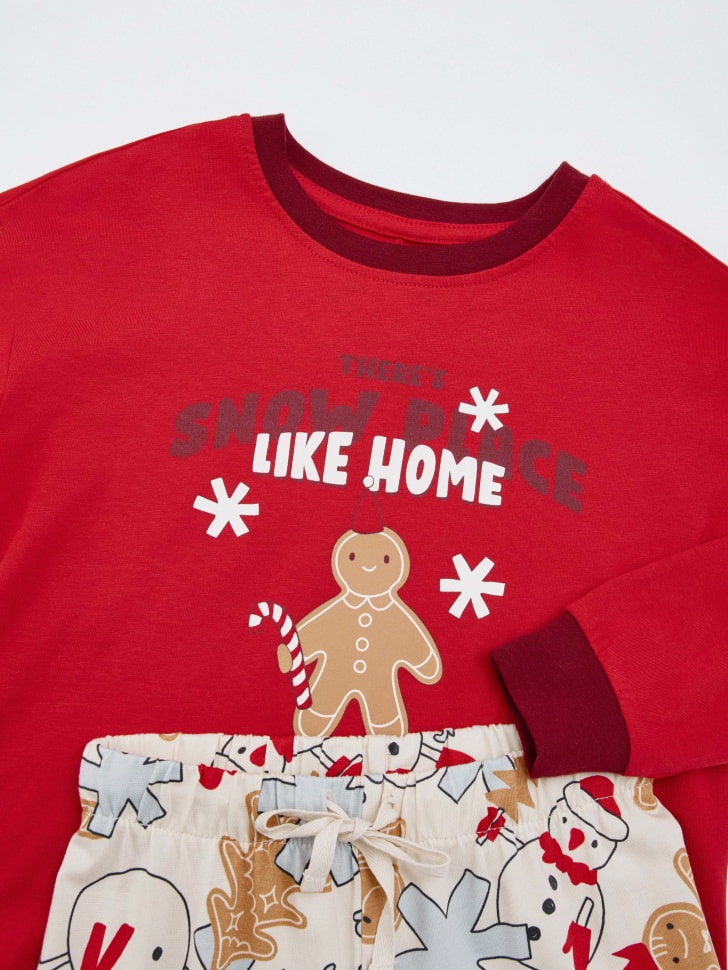 пижама с новогодним принтом для мальчиков 4680798800837 с промокодом