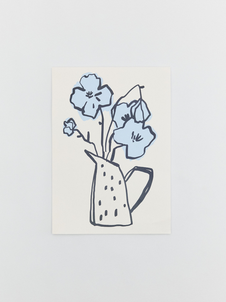 Постер, голубой, бежевый, арт. 001