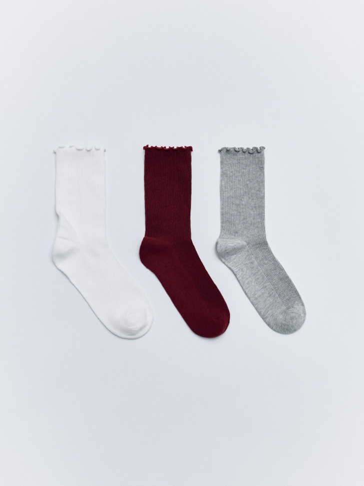 Набор из 3 пар носков Sela для девочек, разноцветный, арт. 33559