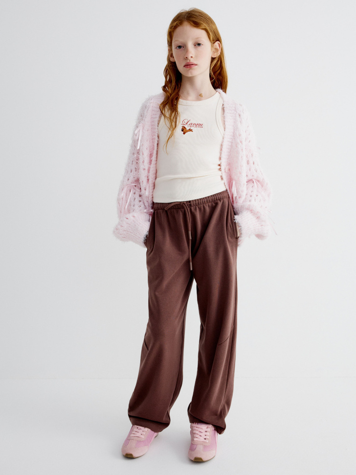 топ для девочек с вышивкой из коллекции  x союзмультфильм от бренда sela вид слева