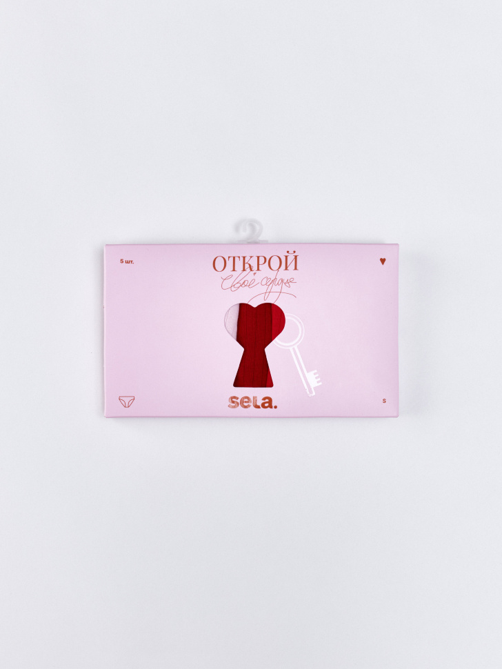 набор из 5 трусов-слипов от бренда sela вид слева