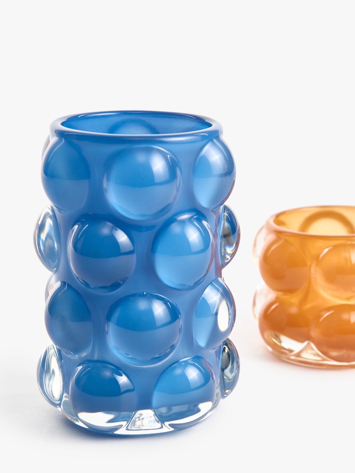 подсвечник из цветного стекла от бренда sela вид слева