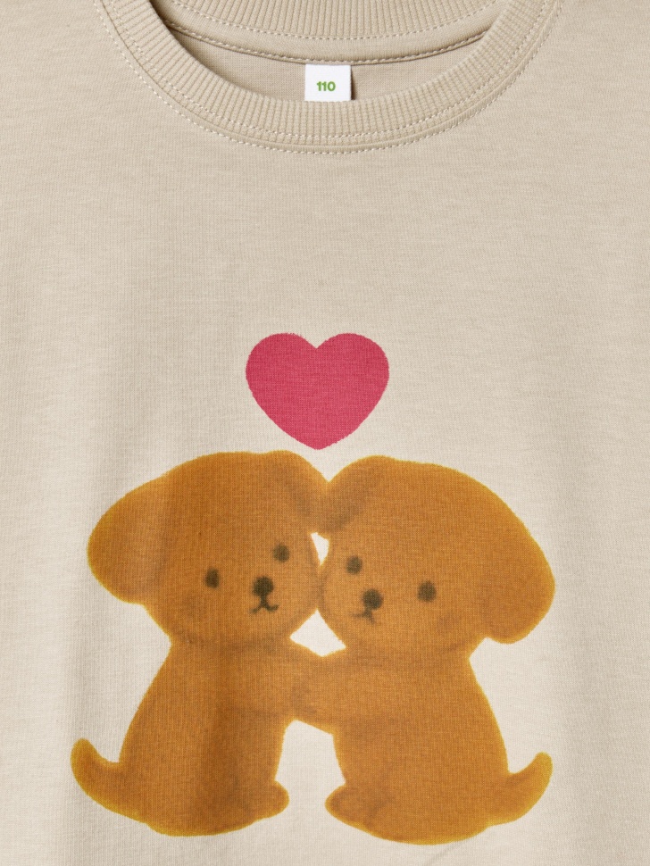 футболка оверсайз с принтом для девочек от бренда sela вид слева