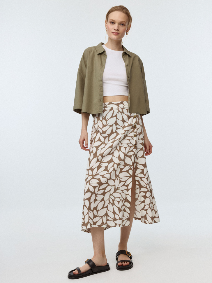 

Юбка миди с принтом