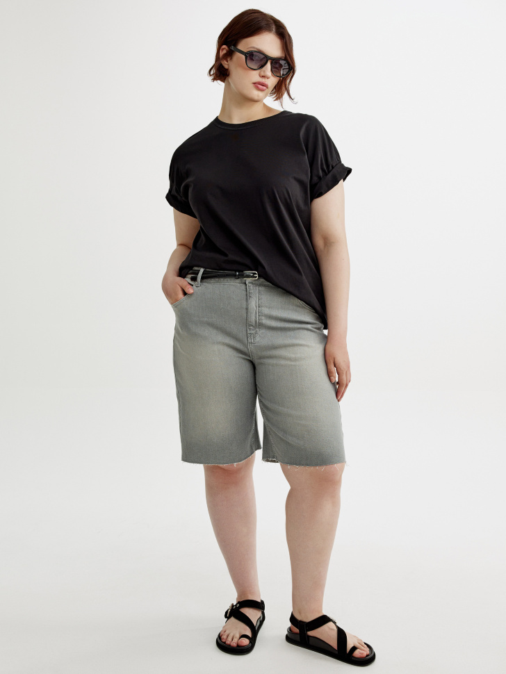 Джинсовые шорты бермуды Sela, серый, арт. 52787