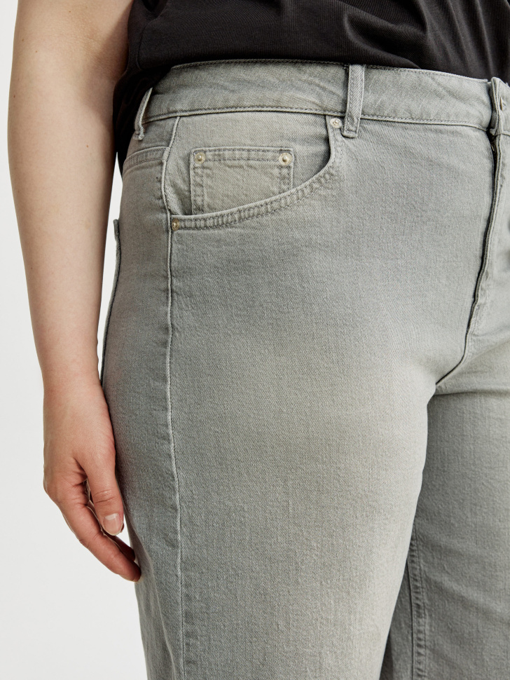 джинсовые шорты бермуды с высокой посадкой из россии вид сбоку