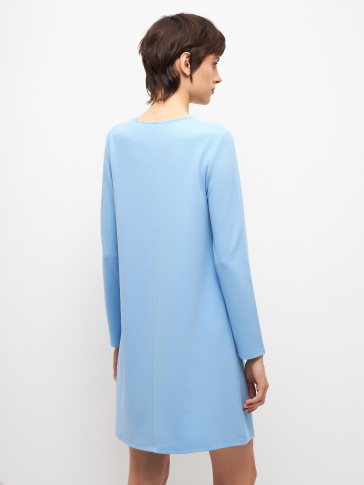 Трикотажное платье А-силуэта (синий, XS) sela 4680129732622 - фото 6
