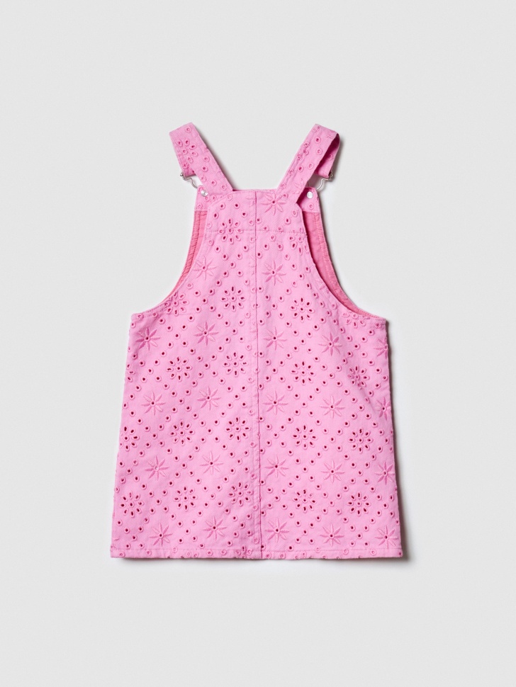 джинсовый сарафан с вышивкой для девочек из россии вид сбоку