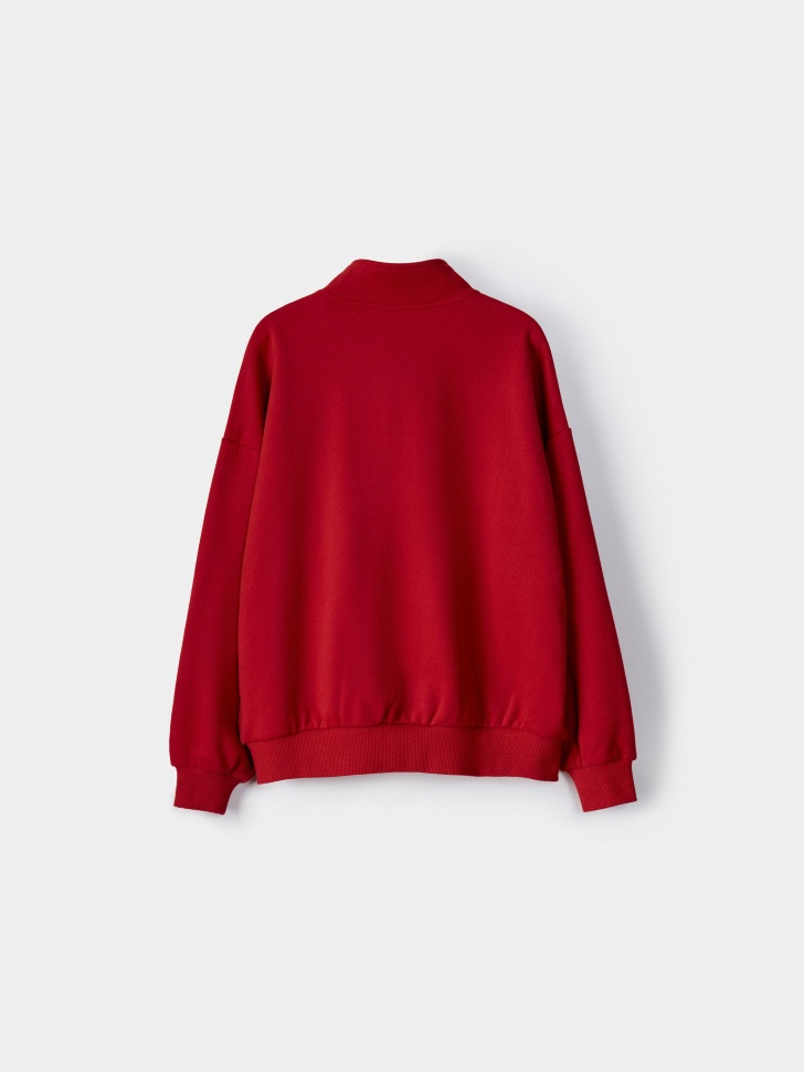 свитшот с воротником на молнии для мальчиков от бренда sela вид слева