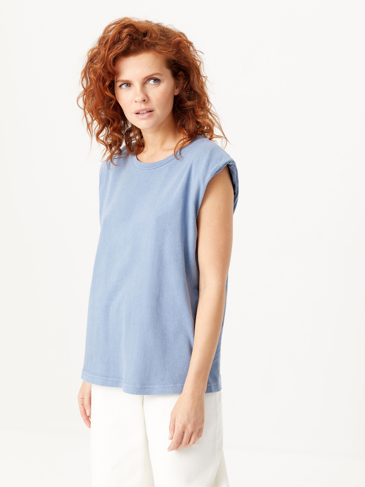 

Топ с подплечникам, Синий