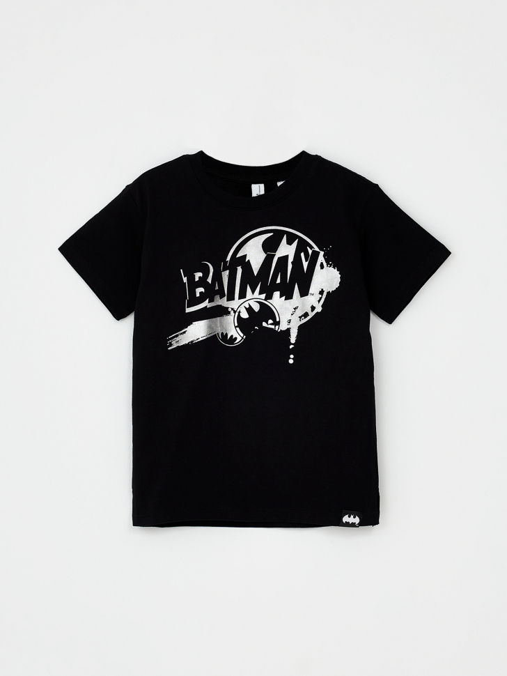 Черная футболка с принтом Batman для мальчиков (черный, 116)