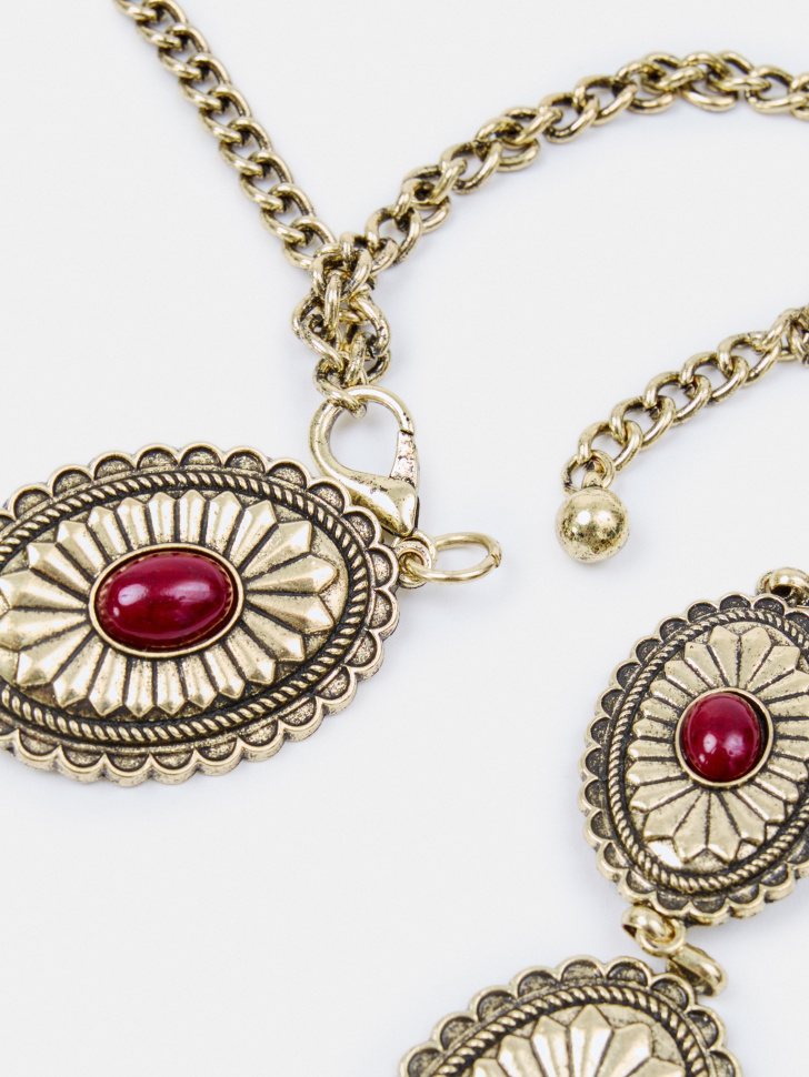 металлический пояс с камнями из линейки  young от бренда sela вид слева