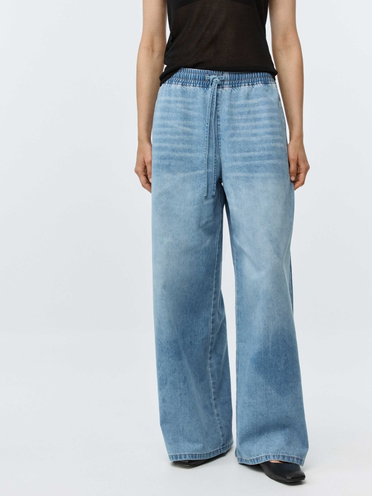 Джинсы Wide Leg со шнурком в поясе
