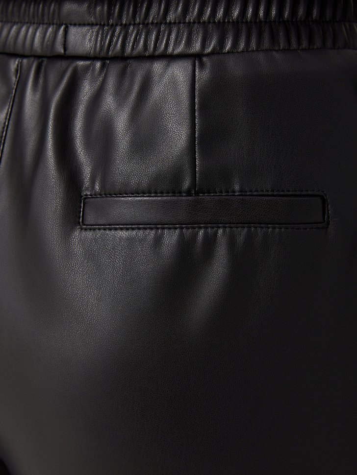 Широкие брюки из экокожи (черный, S) sela 4640078789856 - фото 5