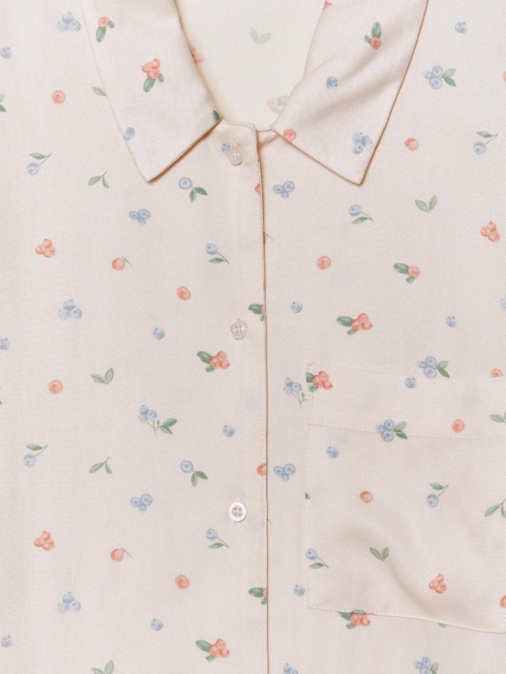 домашняя рубашка из струящейся вискозы с принтом 4610517324511 по акции