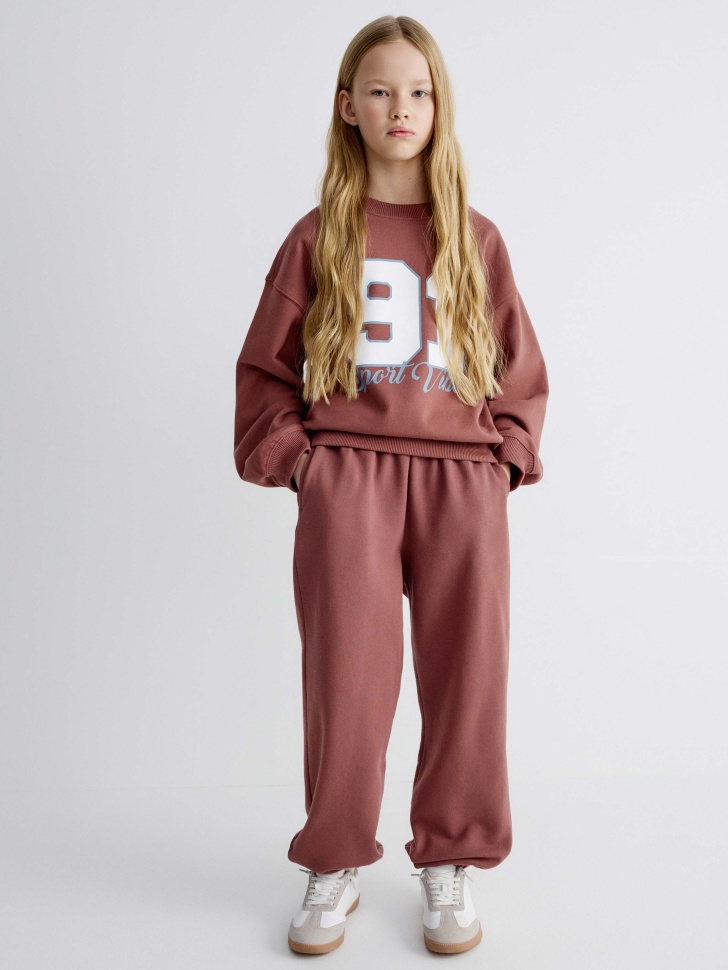 свитшот с принтом для девочек от бренда sela вид слева