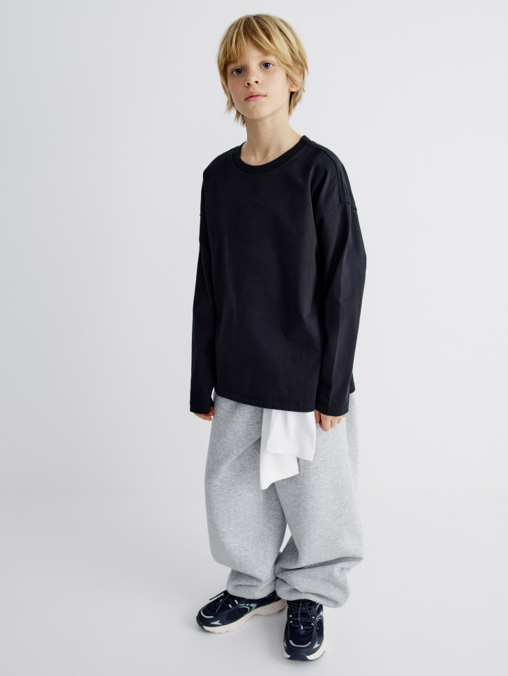 базовый лонгслив детский от бренда sela вид слева