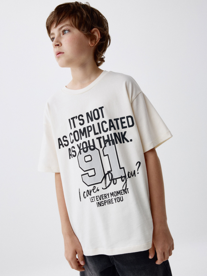 футболка оверсайз с принтом для мальчиков 4680798617145 в интернет магазине