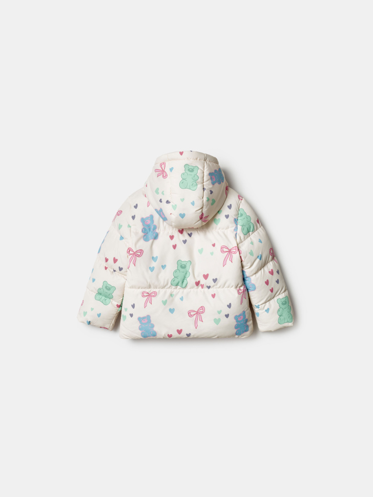 демисезонная куртка с принтом для девочек от бренда sela вид слева