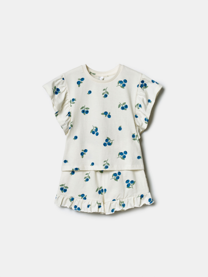 Комплект SELA футболка и шорты для девочек, белый, арт. 43740