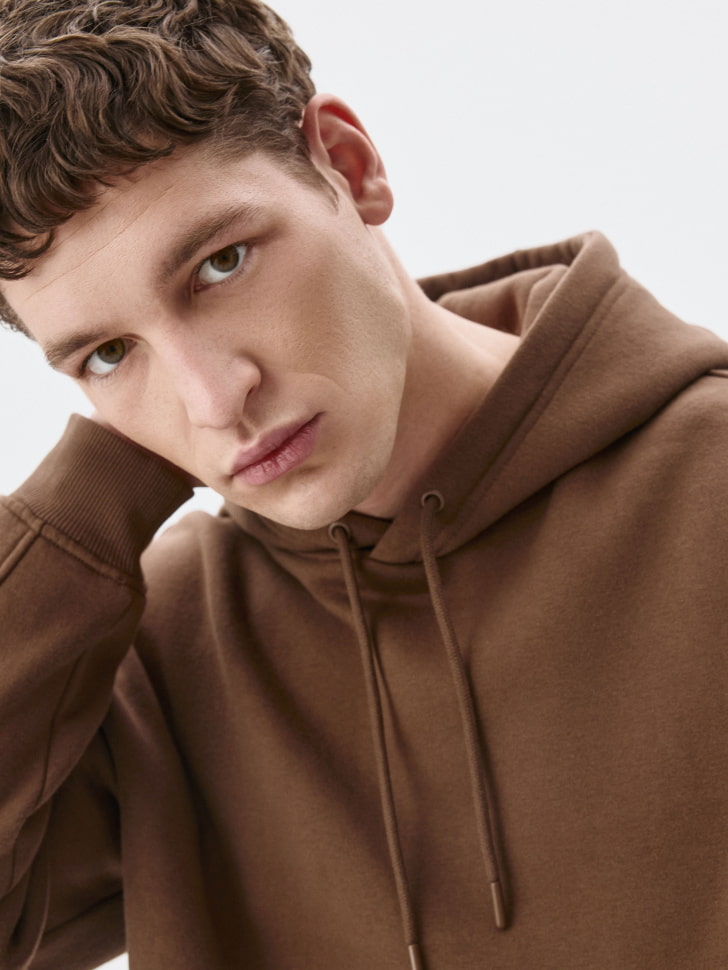 Худи REGULAR FIT из футера с начесом. Фото №6
