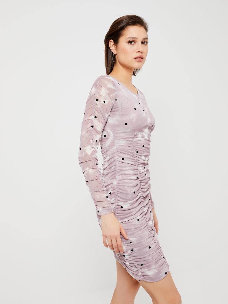 Платье с драпировкой (фиолетовый, M) sela 4603375426725 - фото 2