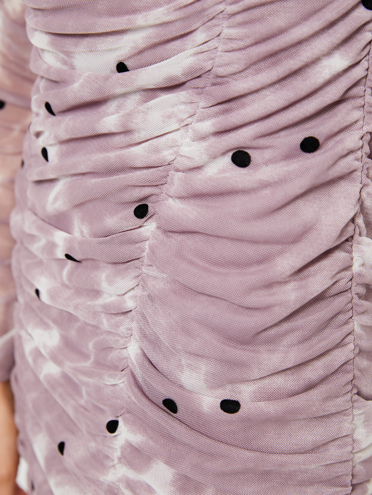 Платье с драпировкой (фиолетовый, M) sela 4603375426725 - фото 4