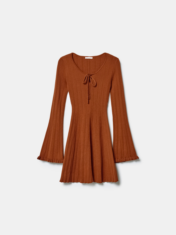 Вязаное мини платье Sela Young, оранжевый, арт. 43844