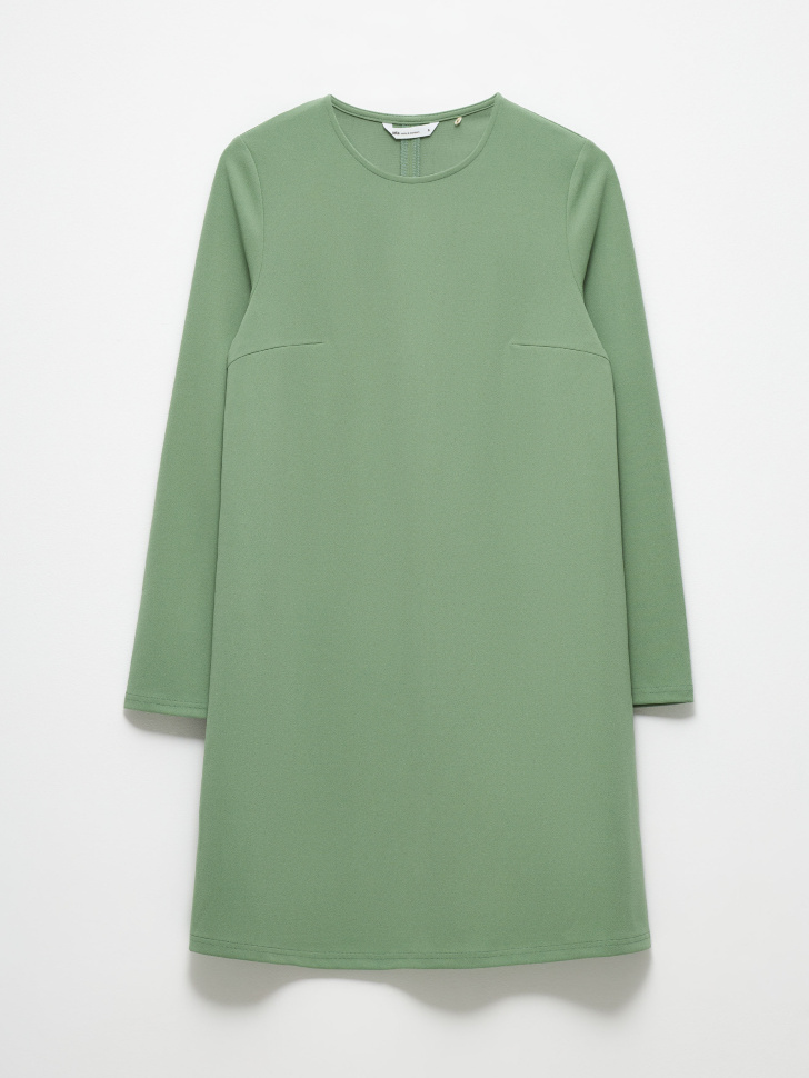 Трикотажное платье А-силуэта (зеленый, XS) sela 4680129732578 - фото 1