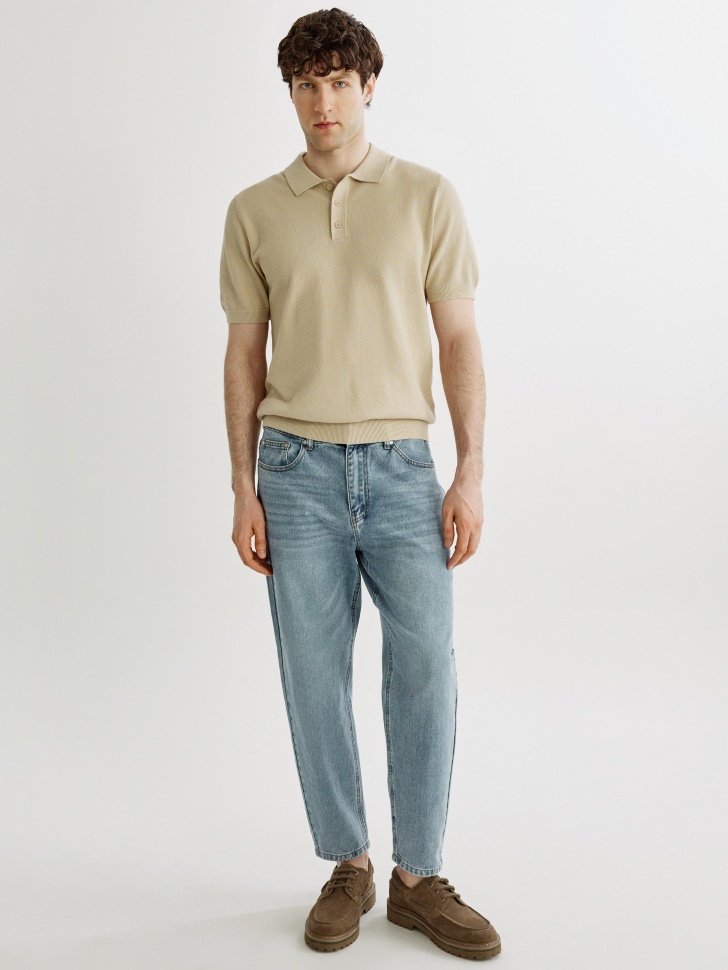 Джинсы SELA свободные укороченные, голубой, арт. 50527