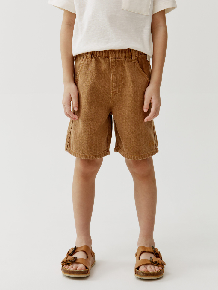 джинсовые шорты из твила для мальчиков от бренда sela вид слева