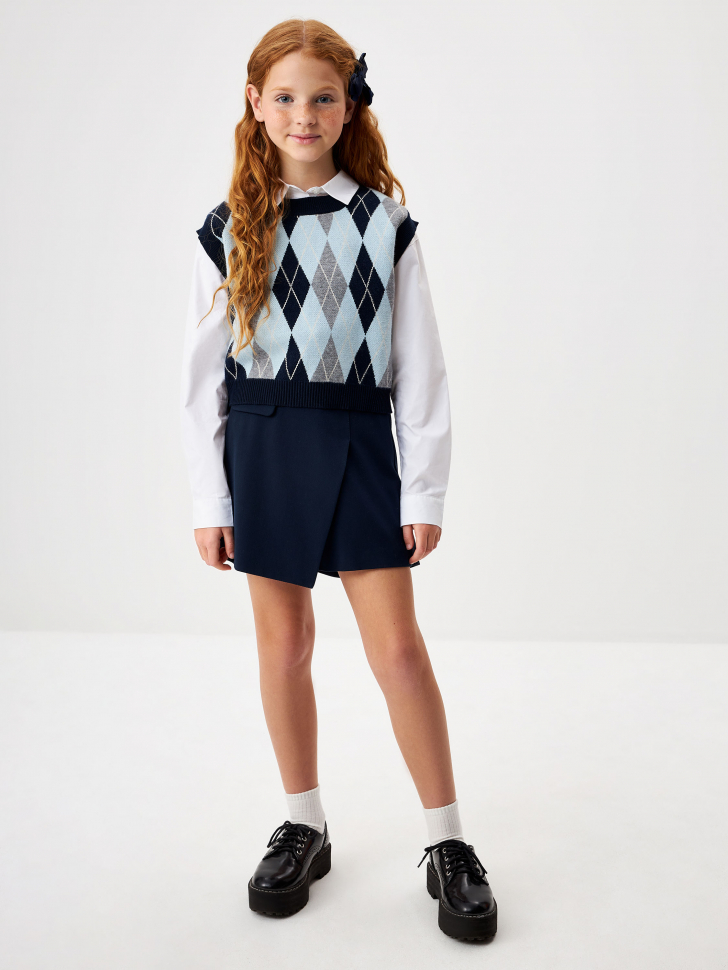 Асимметричная юбка-шорты для девочек