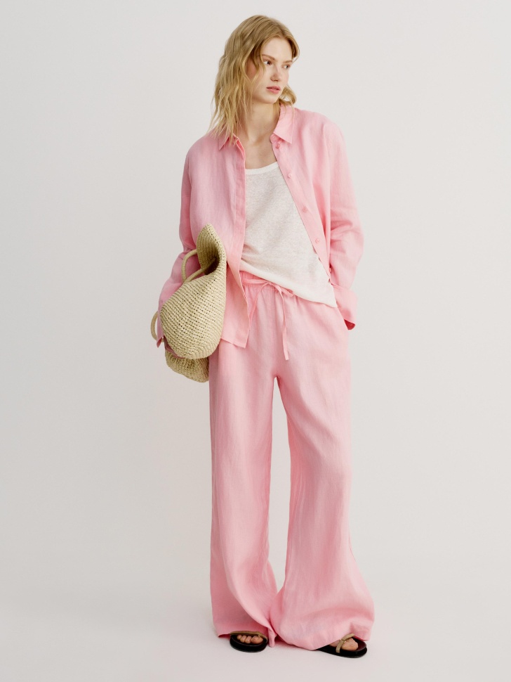 топ из льна от бренда sela вид слева