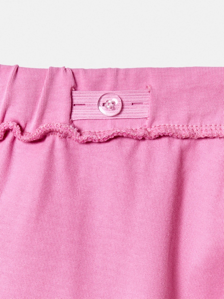 трикотажные брюки с кружевной оборкой для девочек из трикотажа спереди