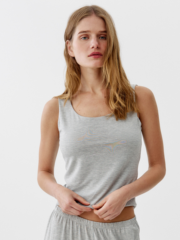 Топ Sela однотонный, серый, арт. 53700