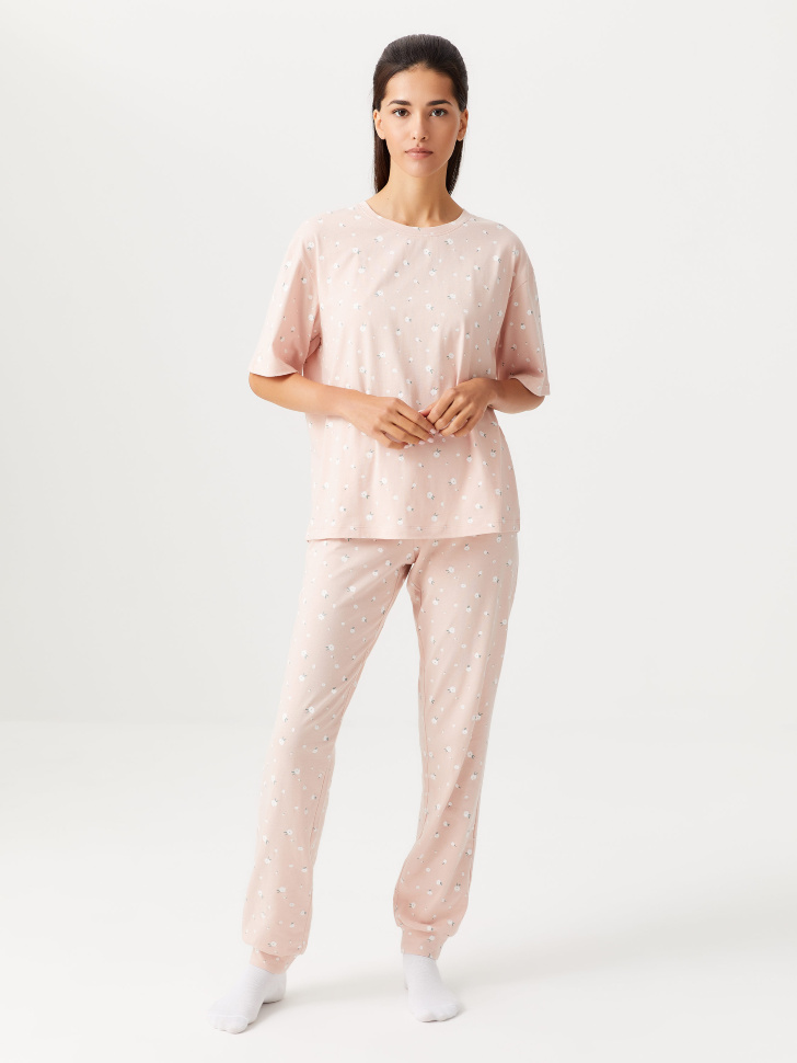 Пижама с принтом (розовый, XS) от Sela