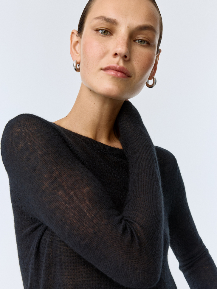 

Вязаный джемпер с добавлением шерсти и мохера