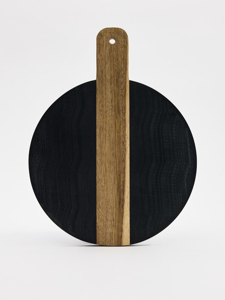 Доска для сервировки из мрамора и дерева, черный, дерево, арт. s-001