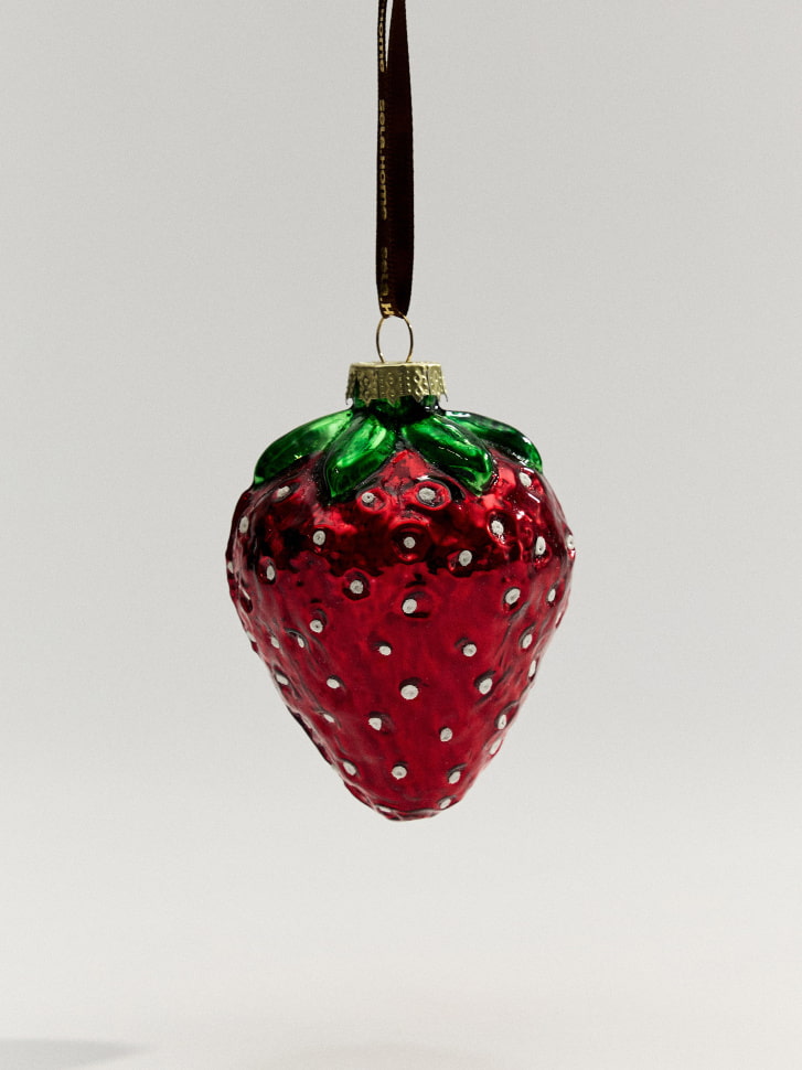 Елочное украшение из стекла, красный, зеленый, арт. 16850