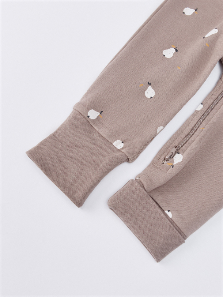 трикотажный комбинезон с принтом для малышей из хлопка спереди