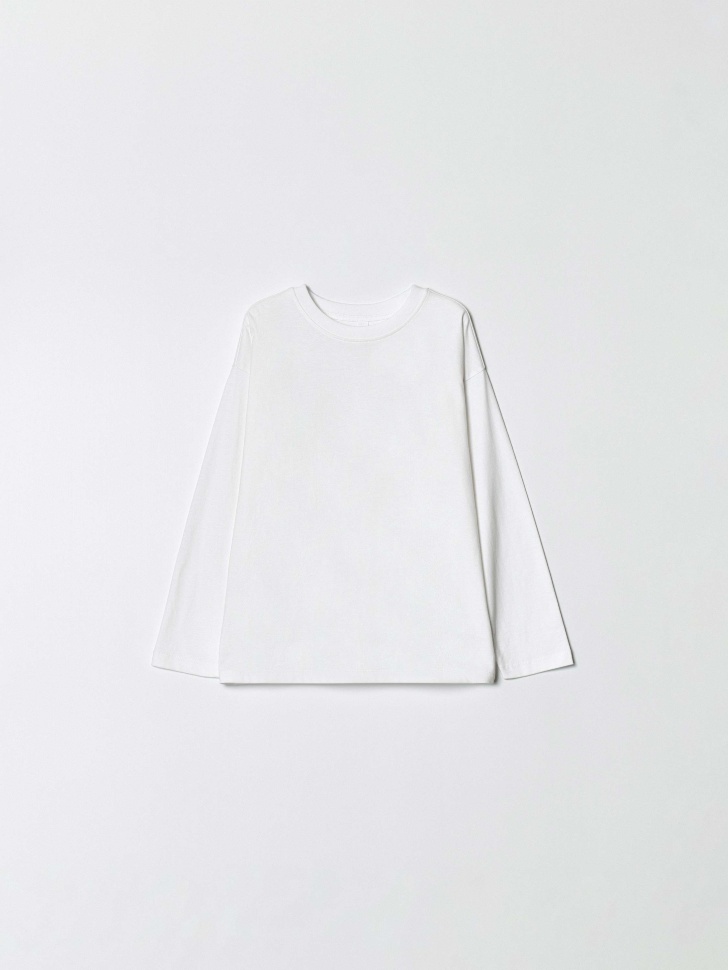 Детский базовый лонгслив SELA, белый, арт. 34248