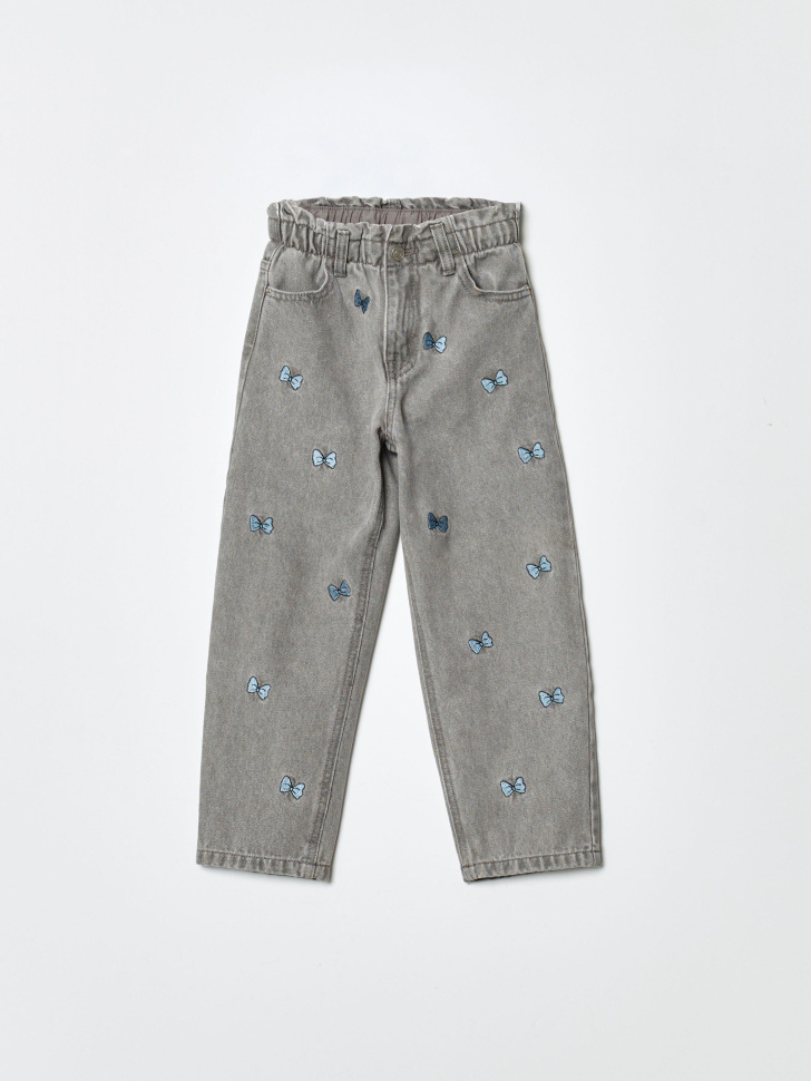 джинсы paperbag fit для девочек с вышивкой  x союзмультфильм 4610517136824 фотография