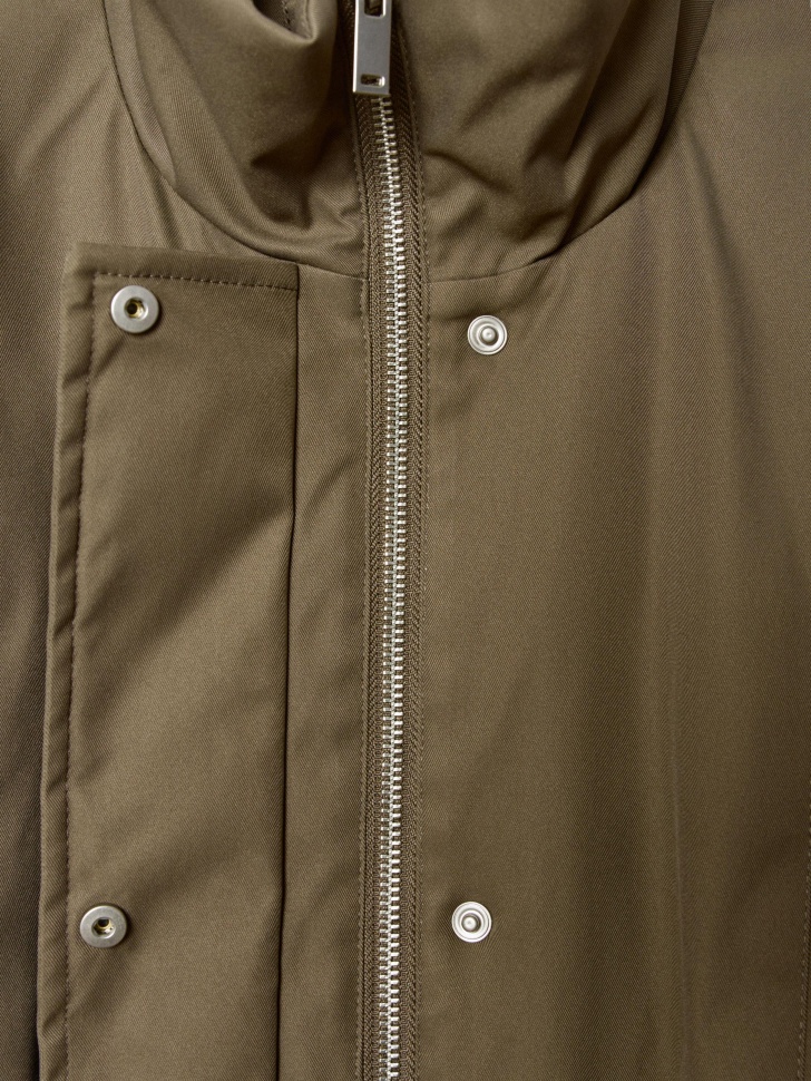 утепленная парка на кулиске с водоотталкивающей пропиткой от бренда sela вид слева