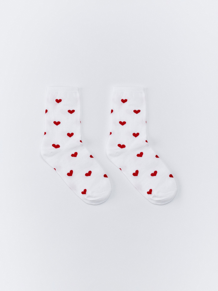 носки с жаккардовой вышивкой от бренда sela вид слева