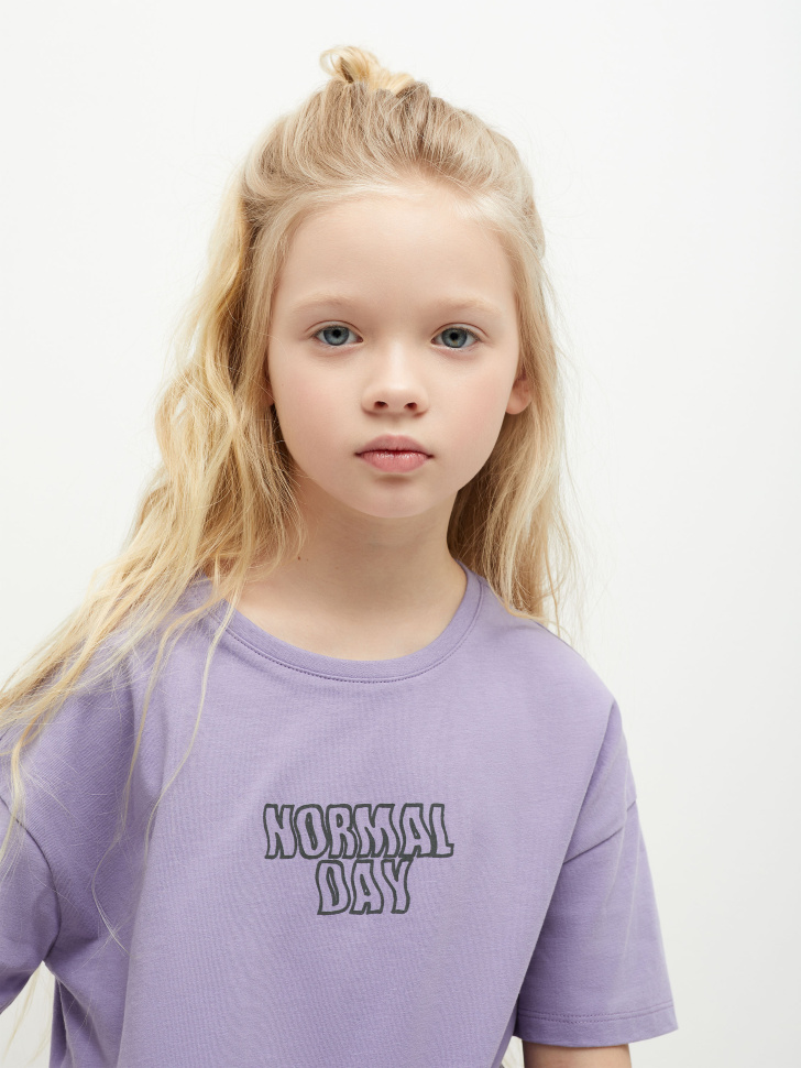 

Футболка с принтом для девочек, Фиолетовый