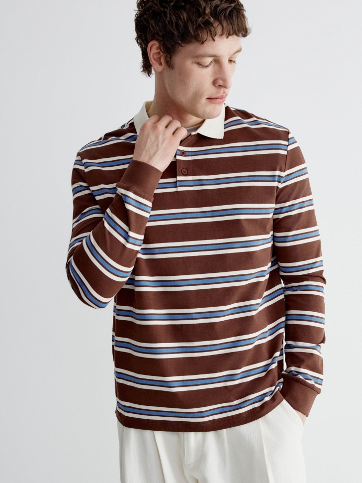 Джемпер-поло SELA в полоску, арт. 38200