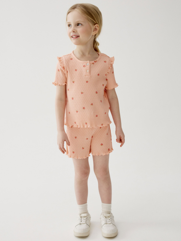 Короткие шорты с принтом для девочек 1299₽