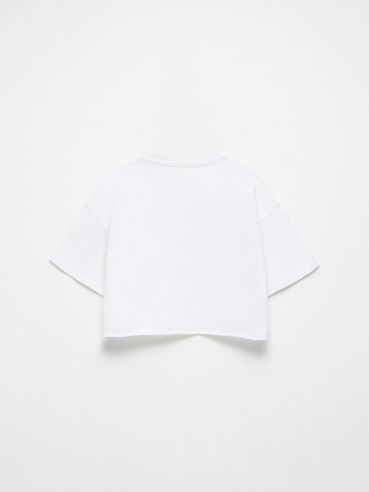 Укороченная футболка с принтом Daisy Duck для девочек (белый, 140) от Sela